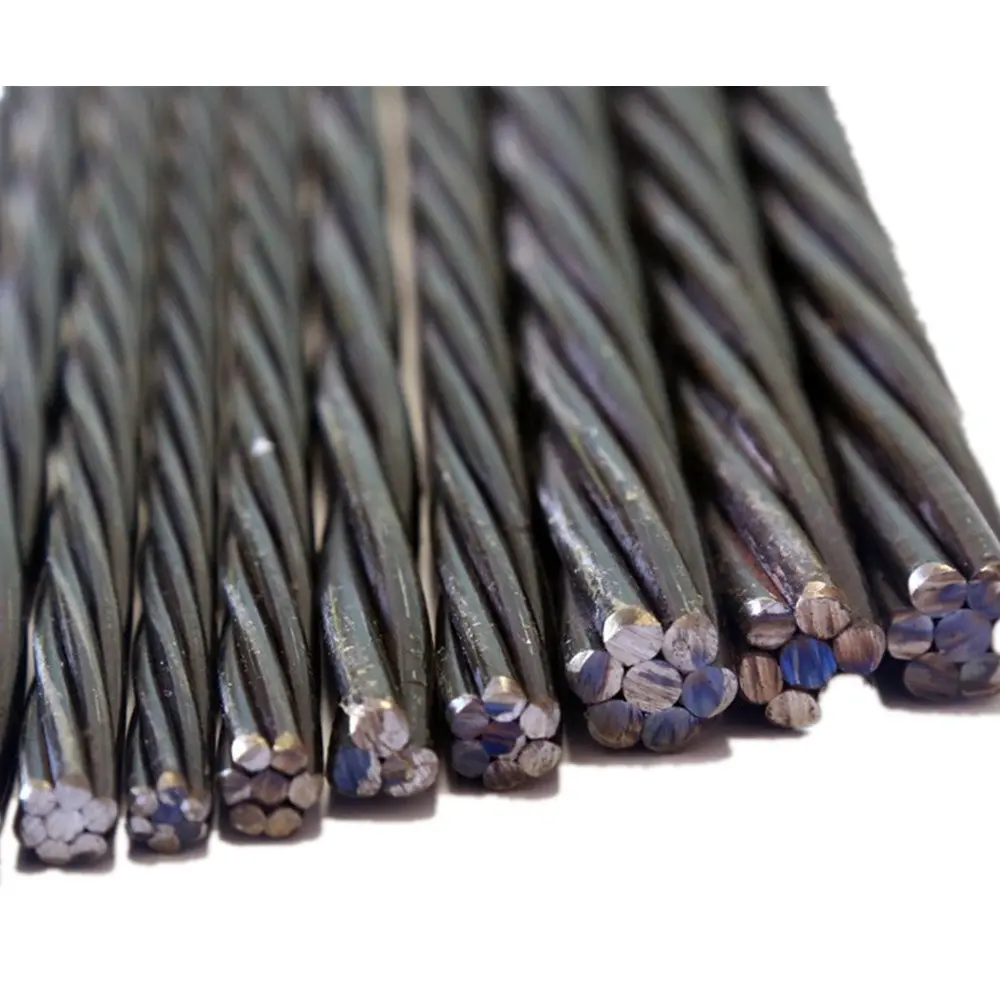 High Tensile Hollow Core Steel Cable Wire Rope Pc Strand 5mm 6mm Coating Carbon Steel Wire